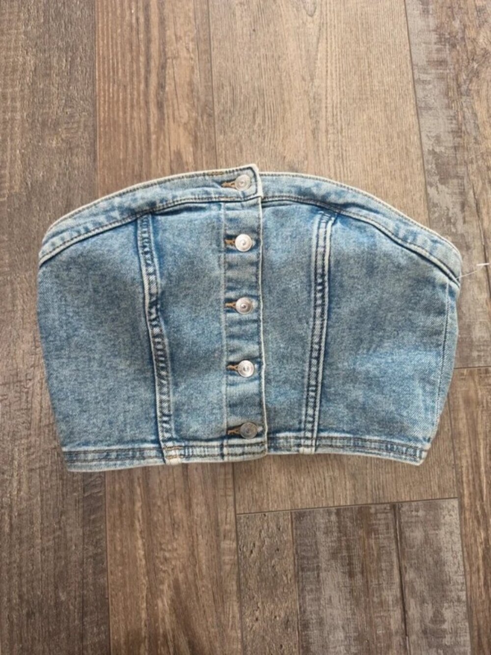 H&M Divided NWT XS light blue jean denim tube top summer going out
